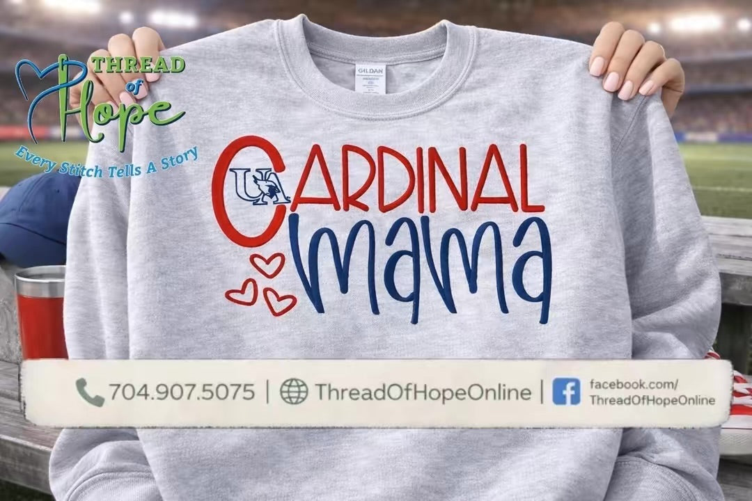 Cardinal Mama Embroidered Crewneck Sweatshirt