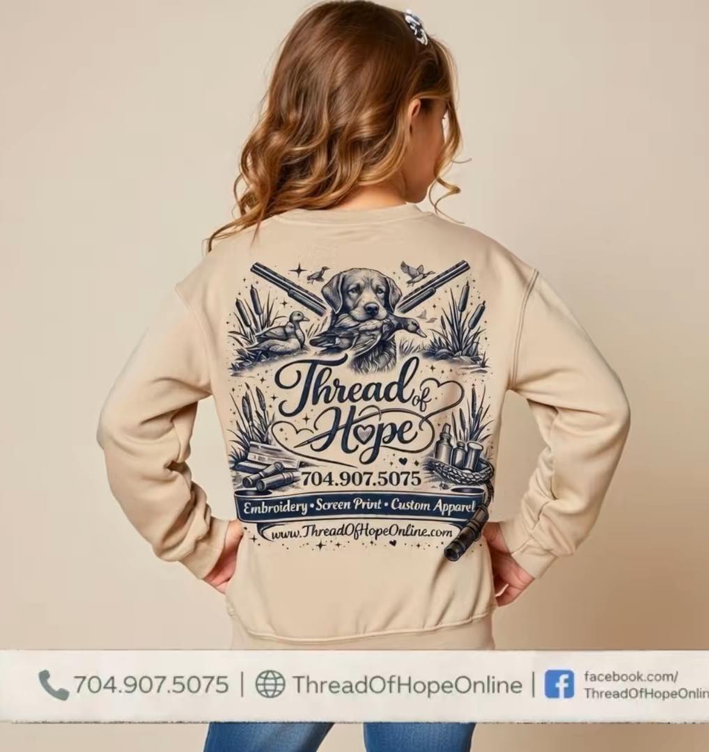 Thread of Hope Support Small Business Screen-Printed Long Sleeve Tee – Tan