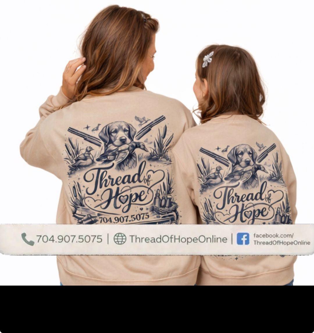 Thread of Hope Support Small Business Screen-Printed Long Sleeve Tee – Tan