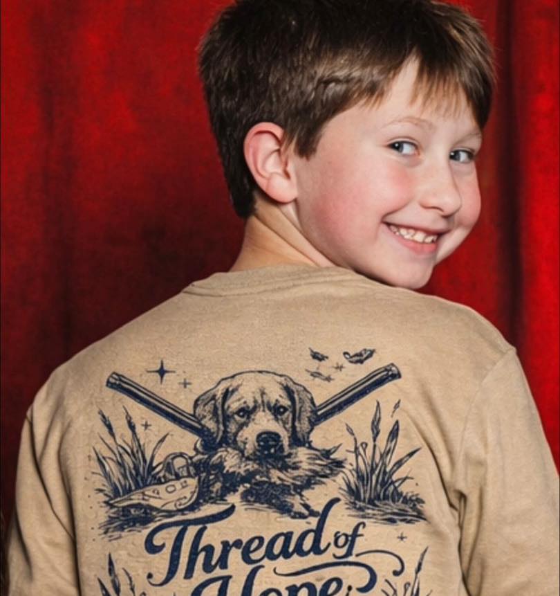 Thread of Hope Support Small Business Screen-Printed Long Sleeve Tee – Tan