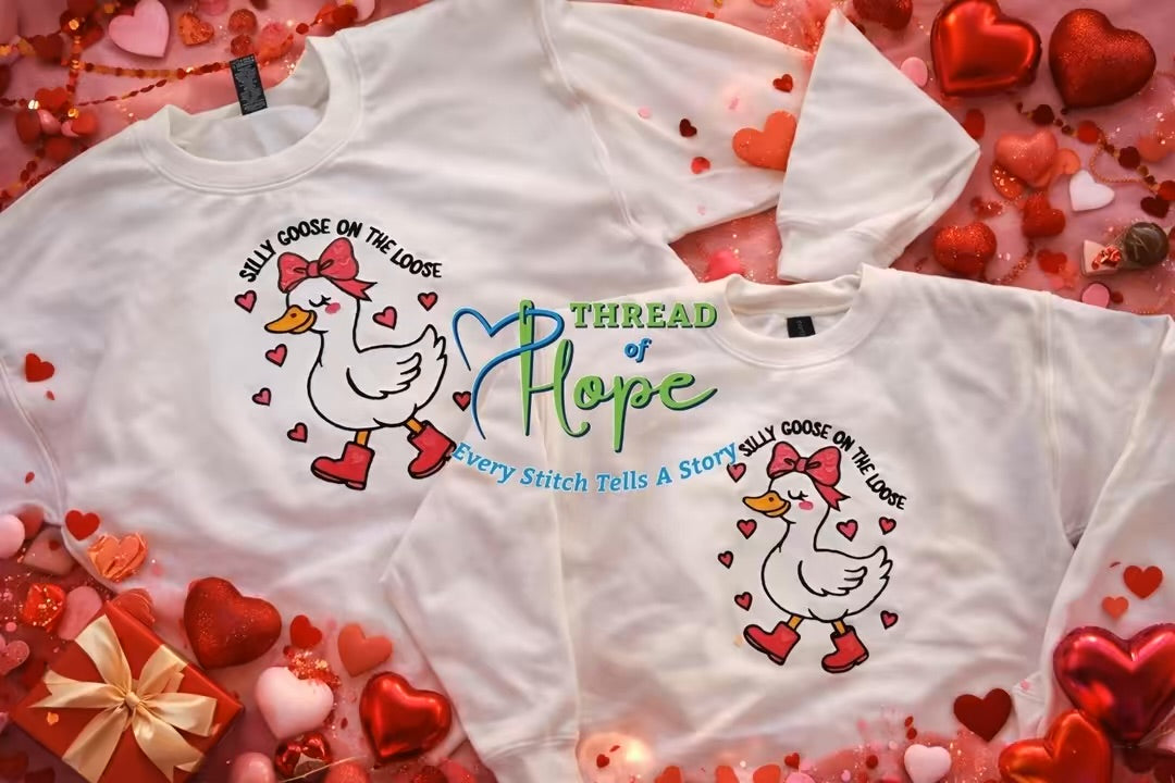 🪿 Silly Goose on the Loose – Valentine’s Crewneck Sweatshirt