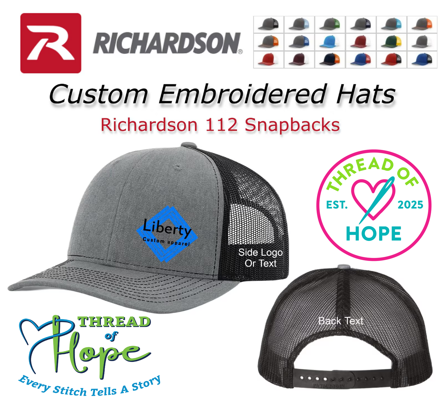 Richardson • Custom Hat Order • Embroidery