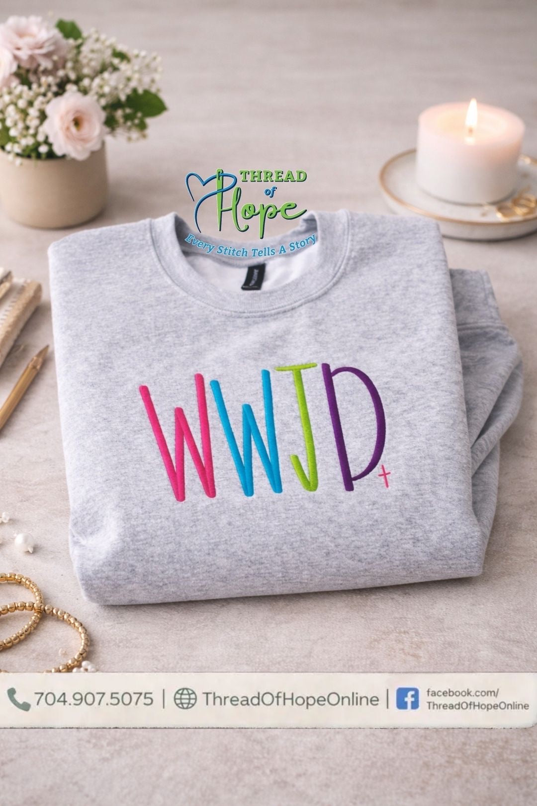 WWJD Embroidered Sweatshirt | Faith-Inspired Comfort