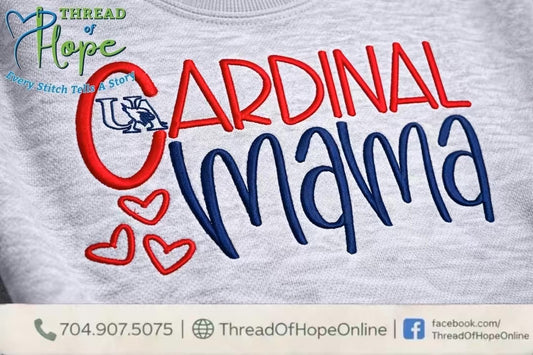 Cardinal Mama Embroidered Crewneck Sweatshirt
